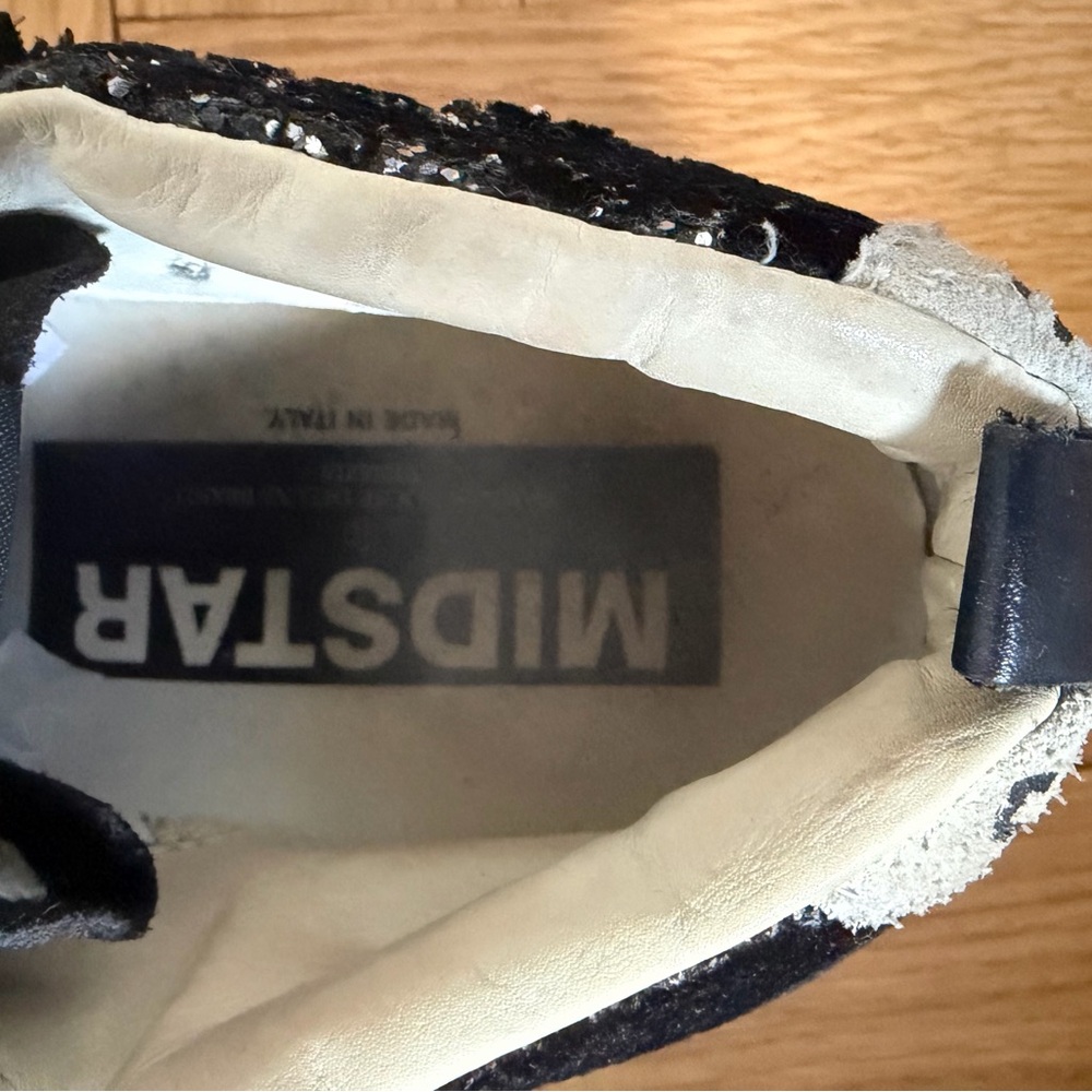 Mid-Star Black Velvet & Silver Glitter Sneaker - Picture 5 of 6